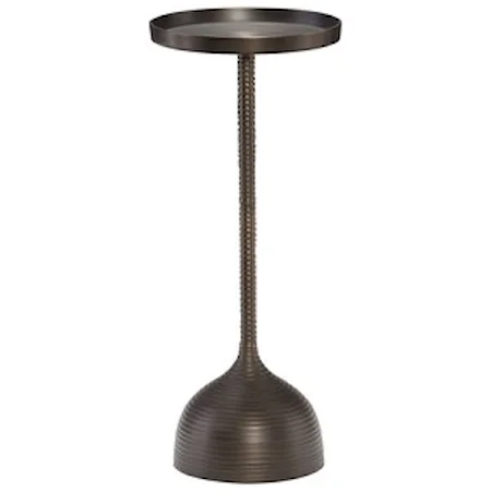 Contemporary Cast Aluminium Pedestal Round Chairside Table